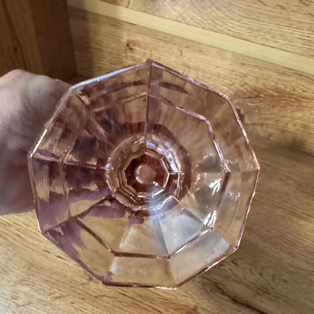 Vintage Fostoria Virginia Peach Elegant  Glass Vase 7” - Picture 5 of 6